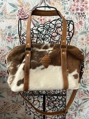Myra Bag Leather Lust Mini Cowhide Duffle Bag Crossbody